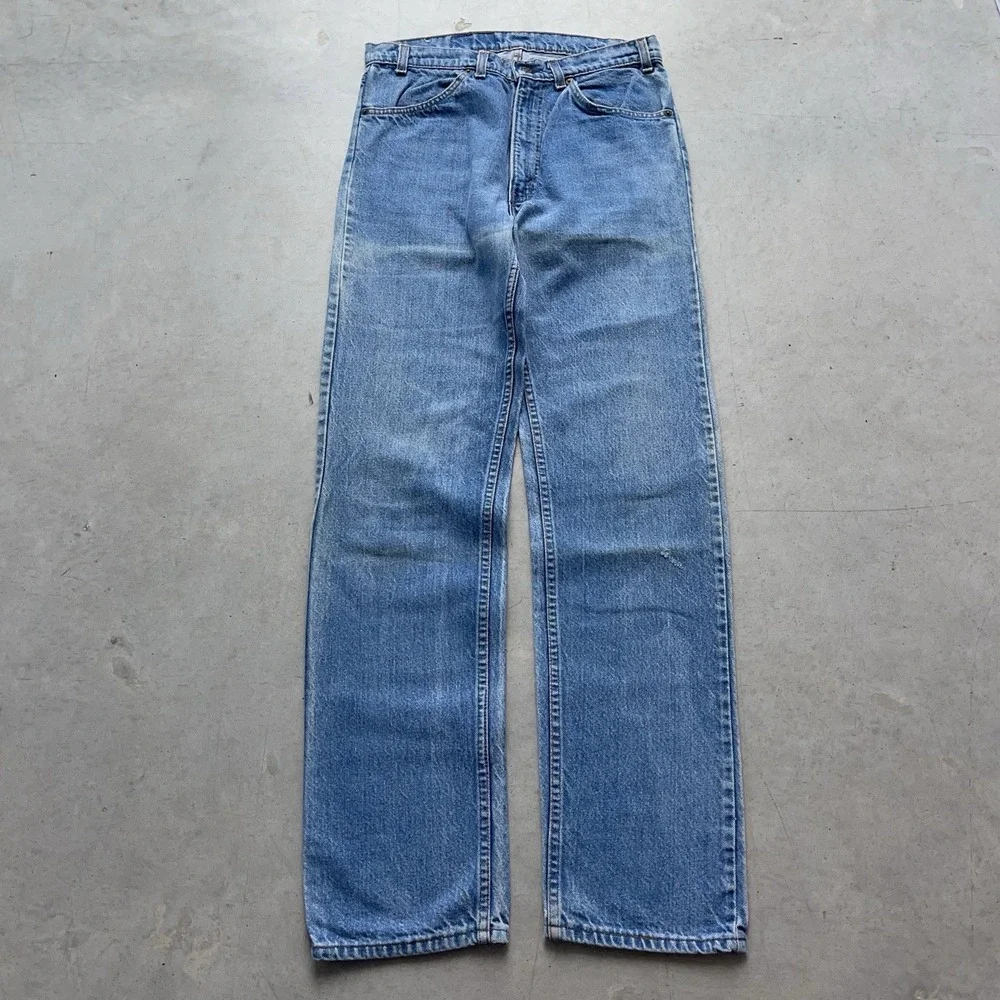 Vintage‎ 80s Levi's 508 Straight Leg White Tab Faded Blue 33x34 Rare (Fit 31x32)